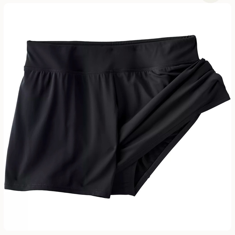 NWT Lands End Women's Smoothing Control Curvy 3 Inch Swim Short Black Size 14 - Picture 3 of 7